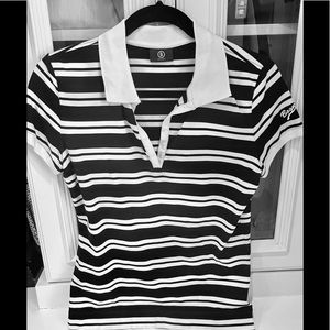 Bogner golf shirt, short sleeve, size Small, classic black/white